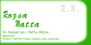 rozsa matta business card